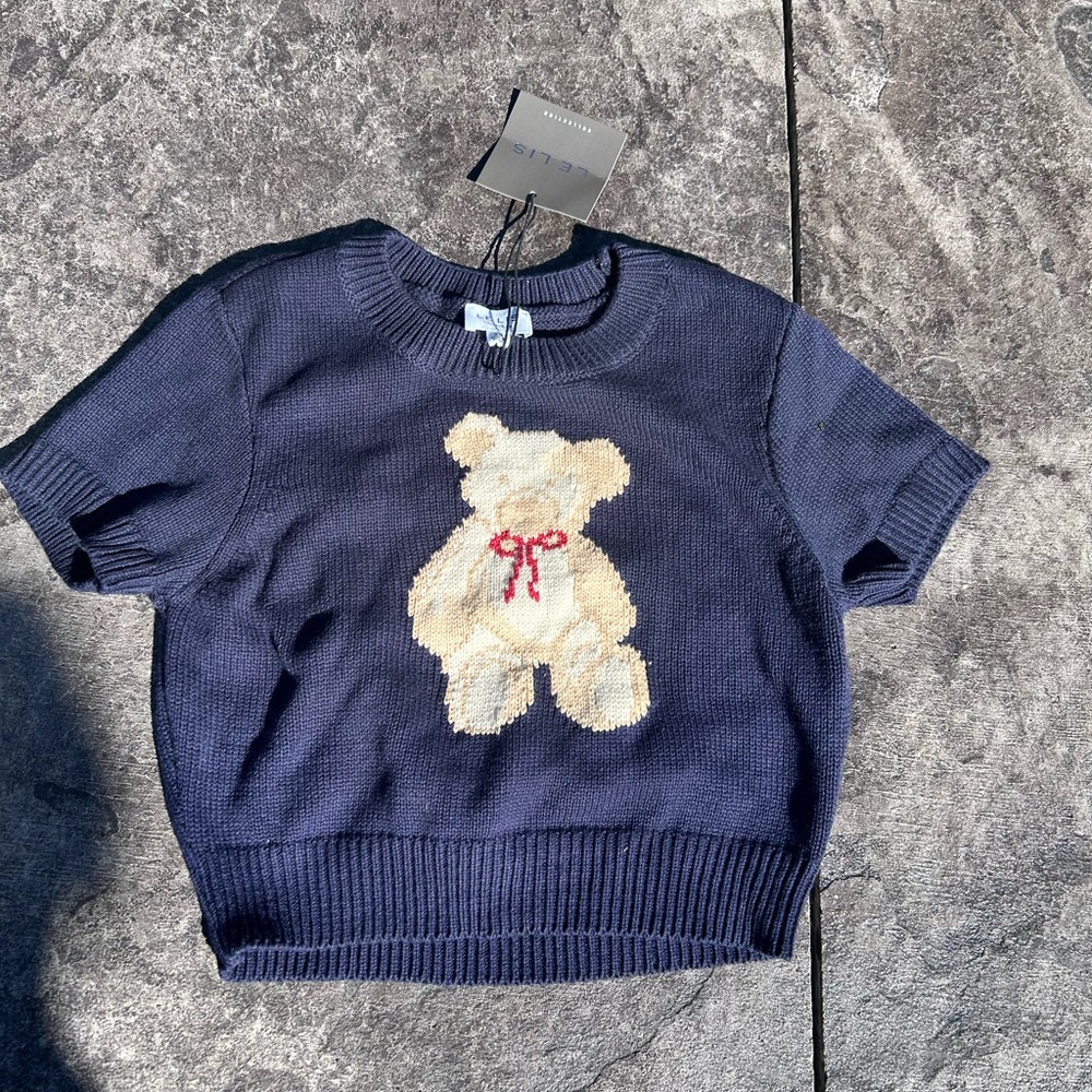 NWT Navy Sweater with Teddy Bear Design